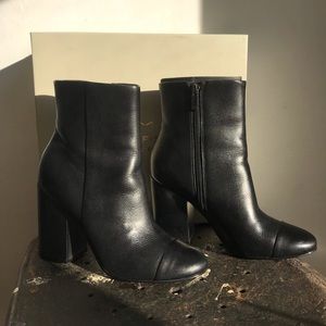 Marc Fisher black leather booties